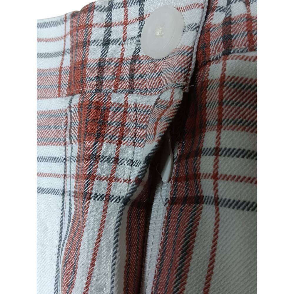 New Aerie Brick Red Plaid Pleated School Girl A-line Skirt Size M - Picture 4 of 8